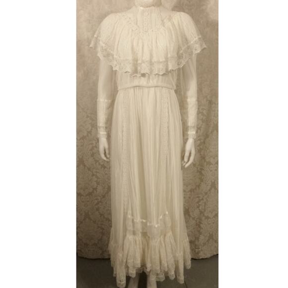 Gunne Sax by Jessica Vintage 1 3/4" Ivory Lace Trim Satin‎ Edge Old New Stock - Picture 6 of 9